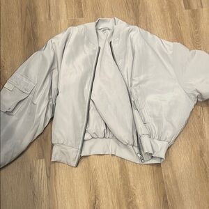 ALO Yoga Gray Bomber Jacket Lightweight Casual